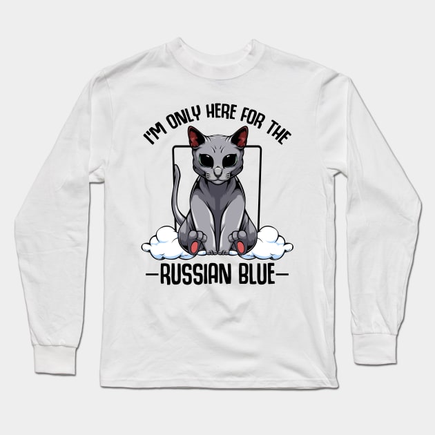 Russian Blue Cat Long Sleeve T-Shirt by Lumio Gifts